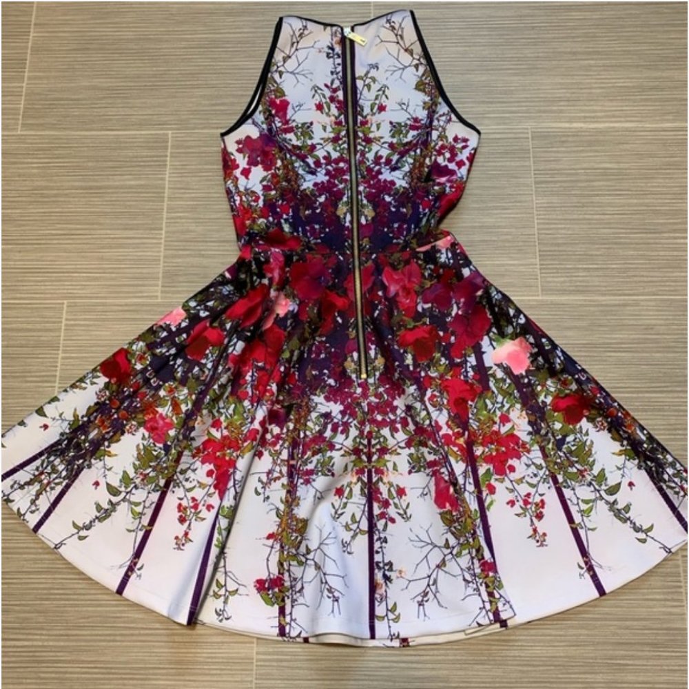 ted baker bloomze flowered lattice skater dress 0 - Picture 10 of 14